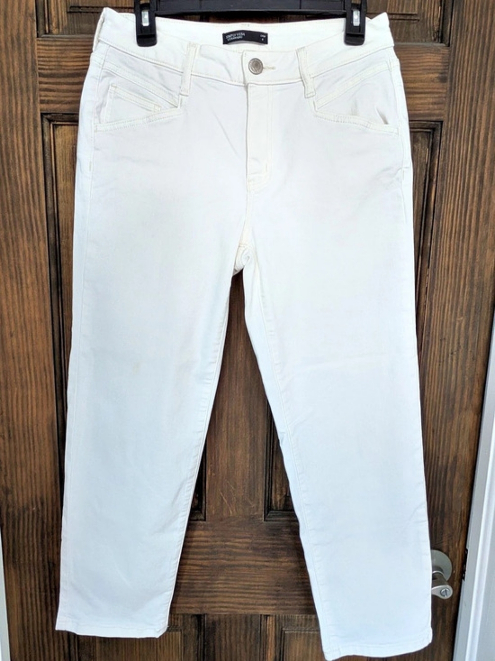 Simply Vera Wang Straight Leg Jeans in White Size 4 Like New